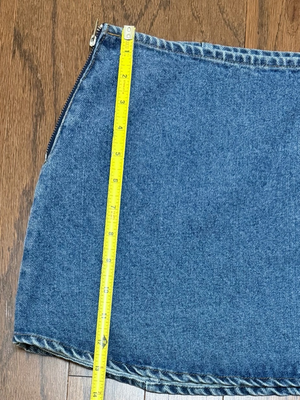 Emory Park Blue Denim Mini Skirt with Side Bow Wrap - Picture 8 of 8